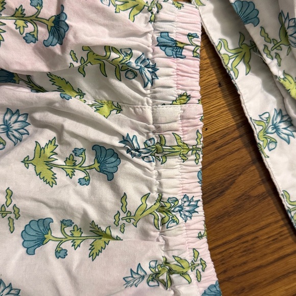 Piyama Nicolette Blue and White Floral Lotus Pajama Set - Picture 4 of 5